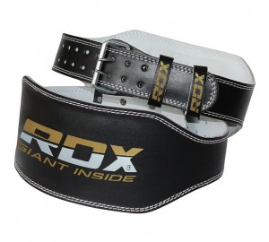 RDX 6 Inch Black Leather Weight Lifting Belt