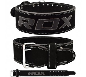 RDX Black Leather Powerlifting Belt