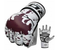 RDX F1 White Leather MMA Gloves